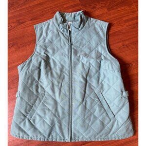ORVIS Quilted Vest Teal Blue Full Zip Pockets Women's‎ Size L |L1